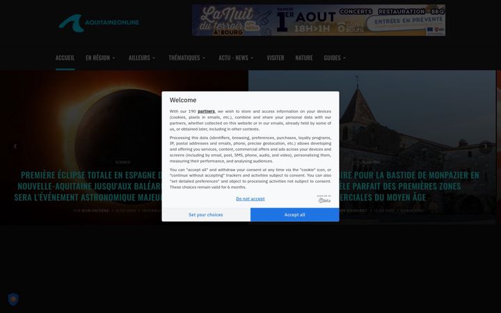 Screenshot of aquitaineonline.com