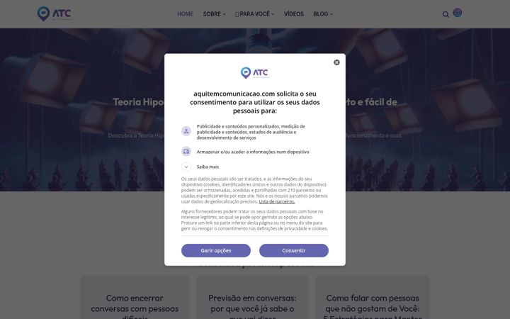 Skärmbild av aquitemcomunicacao.com