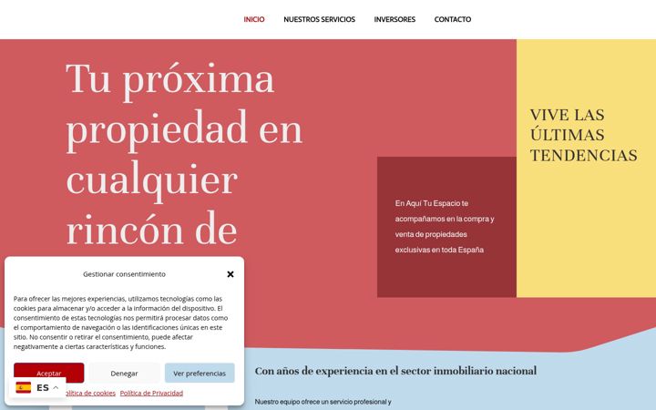 Screenshot of aquituespacio.com
