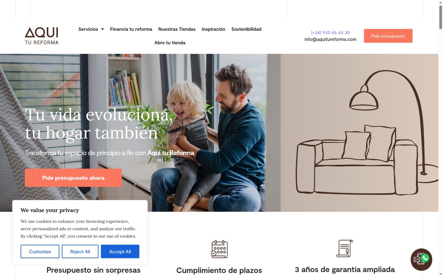 Capture d'écran de la bannière de consentement affichée avant toute interaction