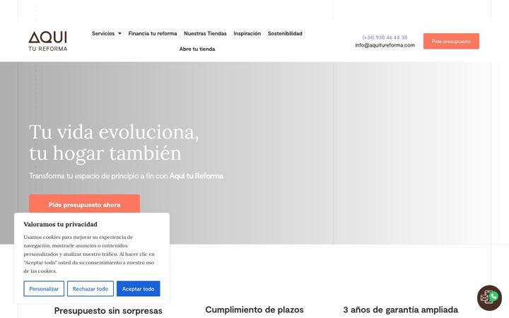 Skärmbild av aquitureforma.com