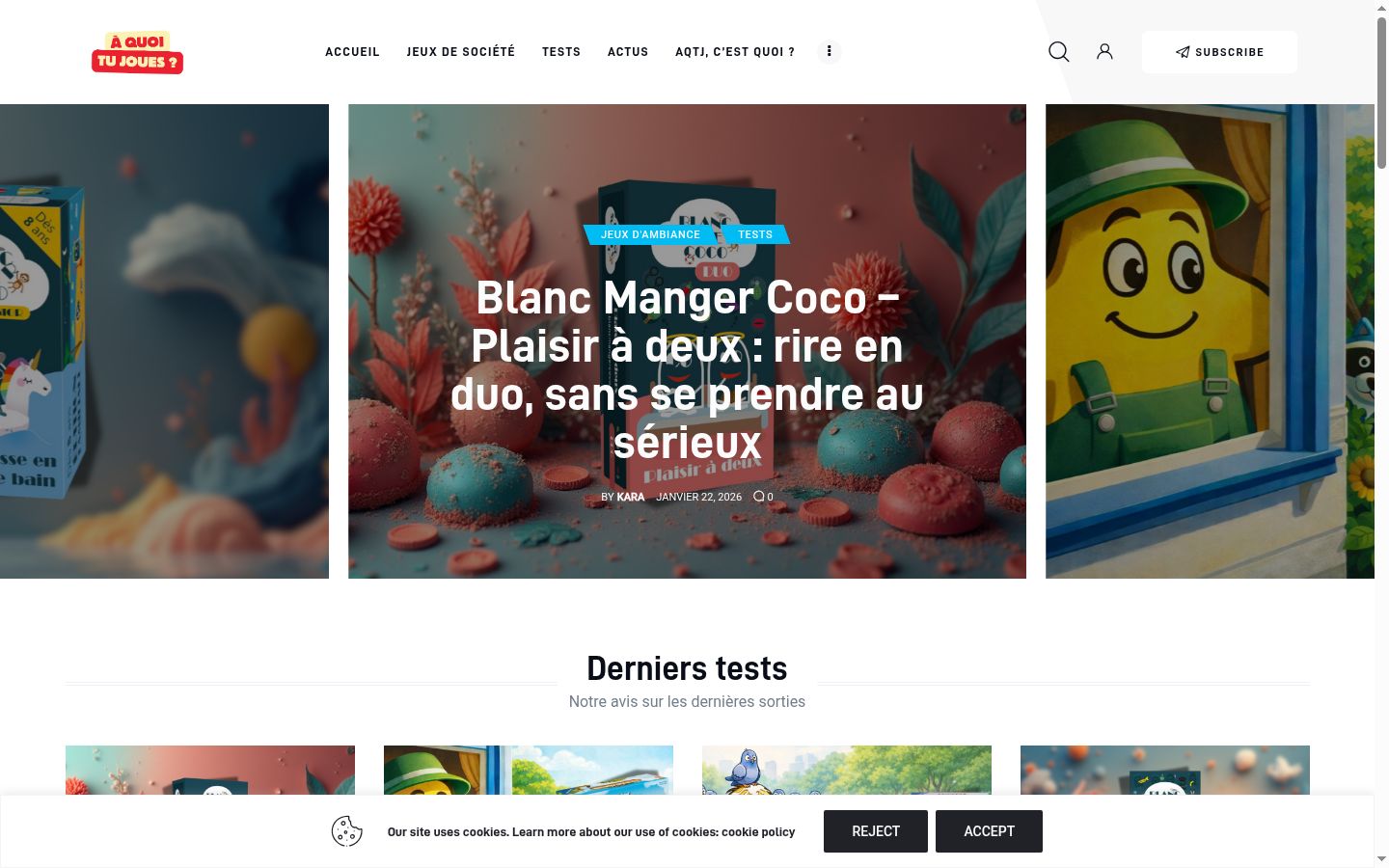 Capture d'écran de la bannière de consentement affichée avant toute interaction