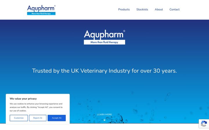 Screenshot of aqupharm.co.uk