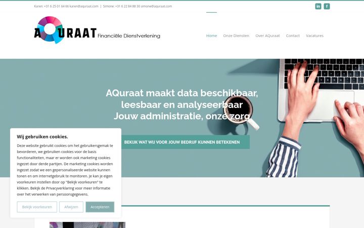 Snimka zaslona za aquraat.com