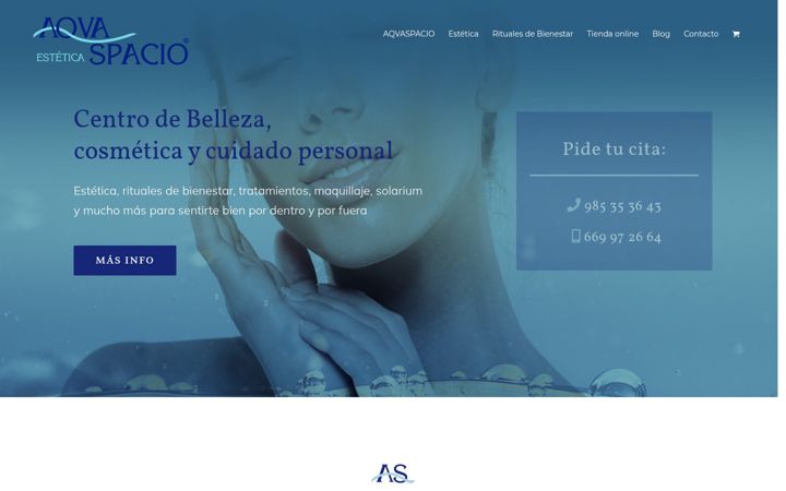 Screenshot ta' aqvaspacio.com