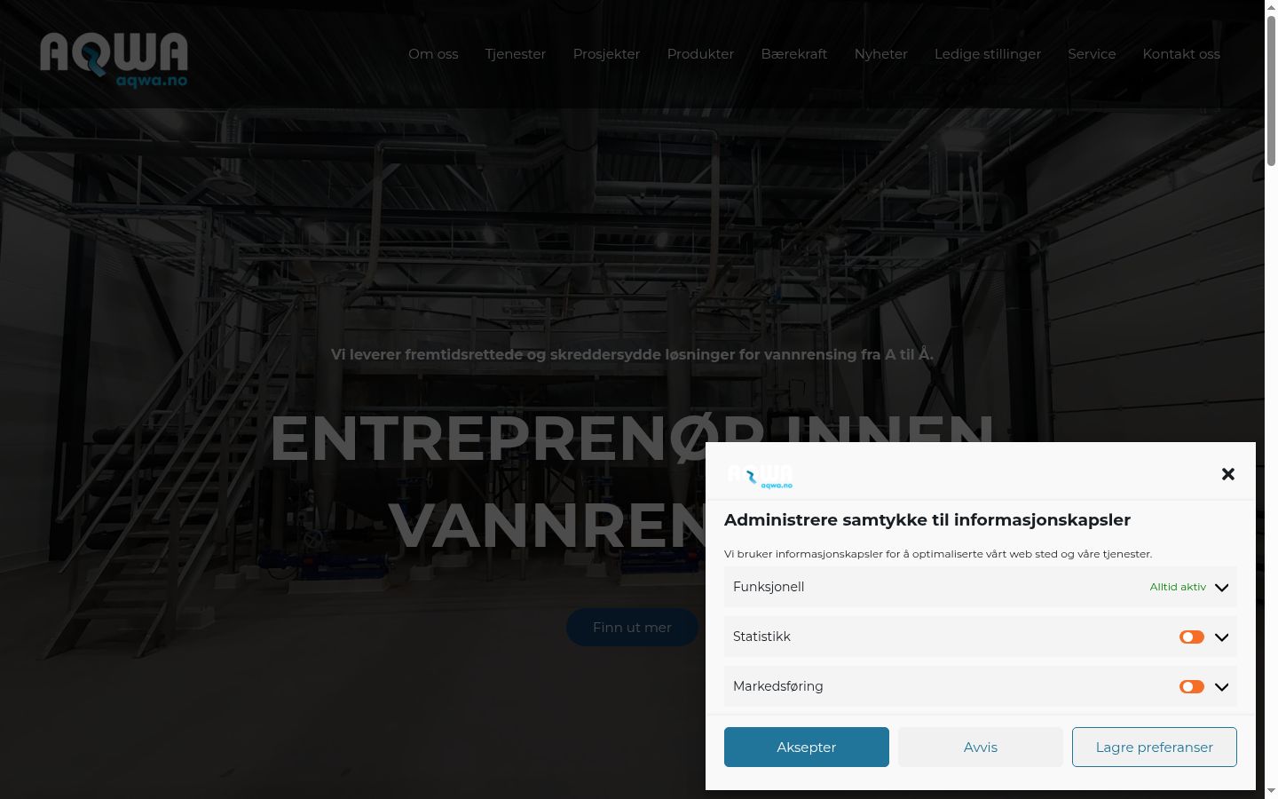 Screenshot des Einwilligungsbanners vor jeglicher Interaktion