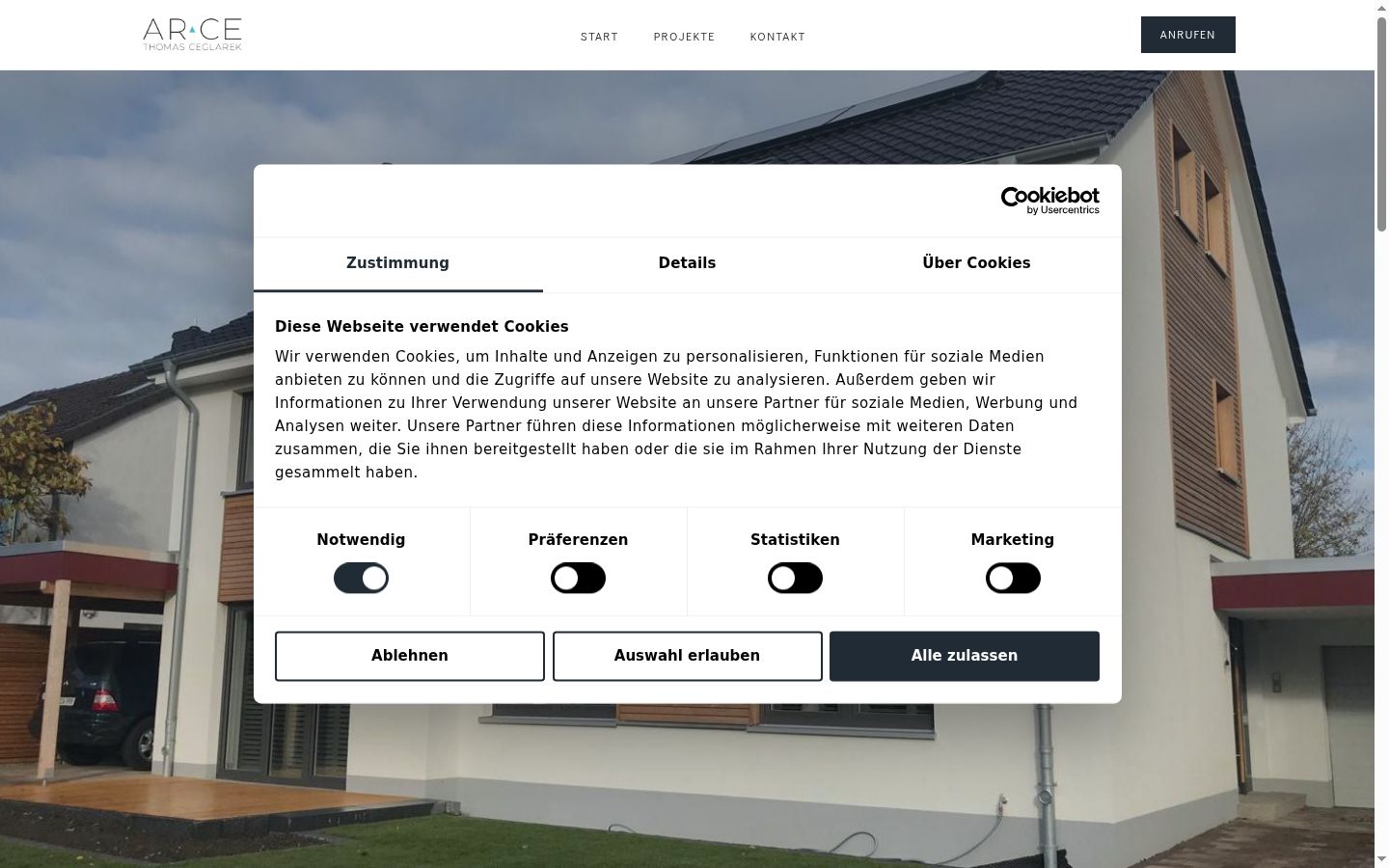Screenshot del banner di consenso mostrato prima di qualsiasi interazione