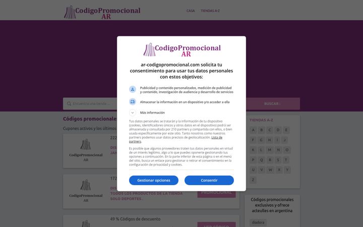 Screenshot ta' ar-codigopromocional.com