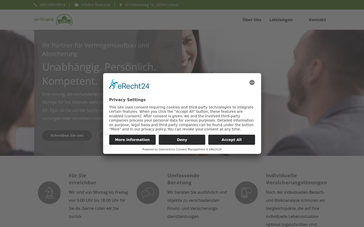 Screenshot van de toestemmingsbanner zoals getoond vóór enige interactie
