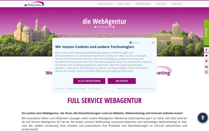Posnetek zaslona ar-internet.de