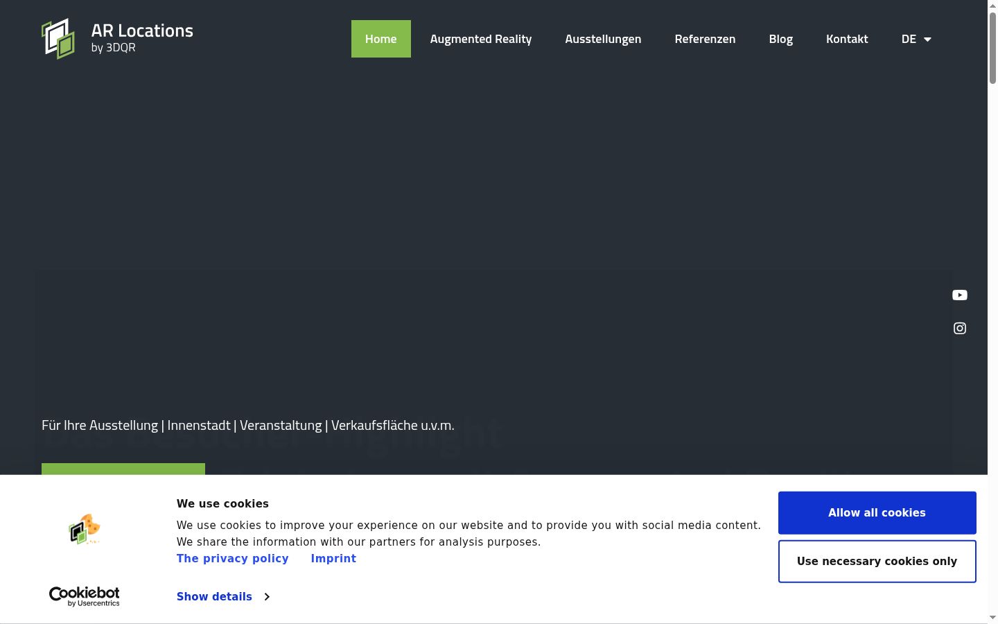 Screenshot tal-banner tal-kunsens muri qabel kwalunkwe interazzjoni