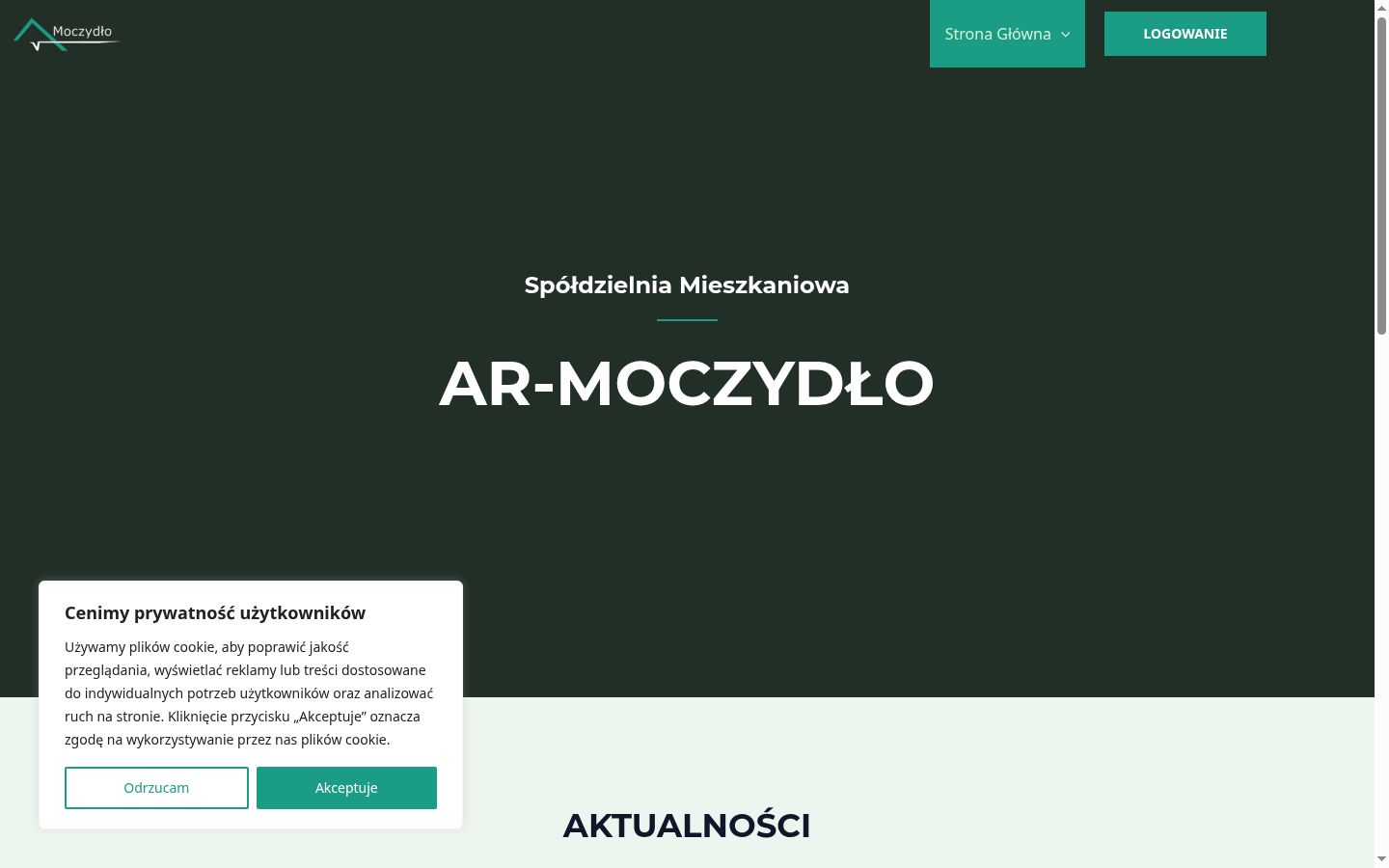 Zrzut ekranu banera zgody wyświetlanego przed jakąkolwiek interakcją