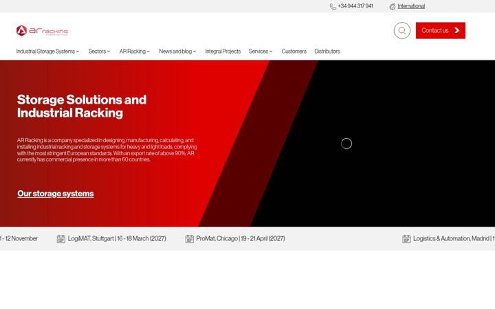 Screenshot of ar-racking.com