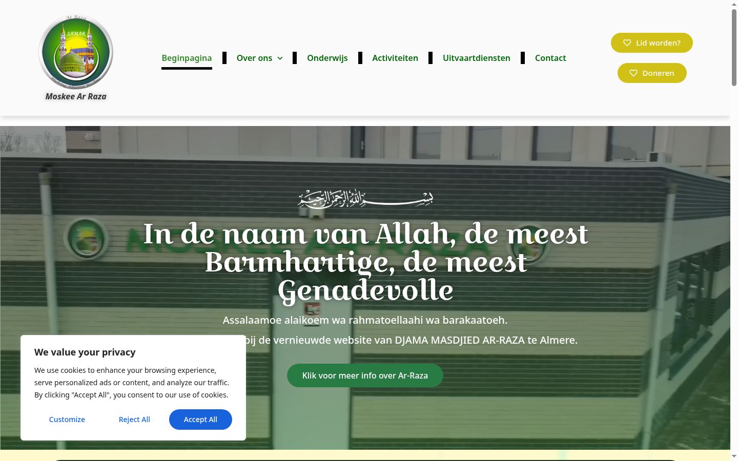 Screenshot tal-banner tal-kunsens muri qabel kwalunkwe interazzjoni