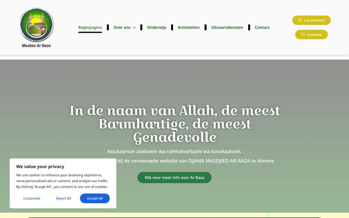 Screenshot ta' ar-raza.nl