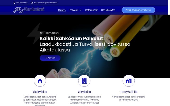 Screenshot of ar-urakointi.fi