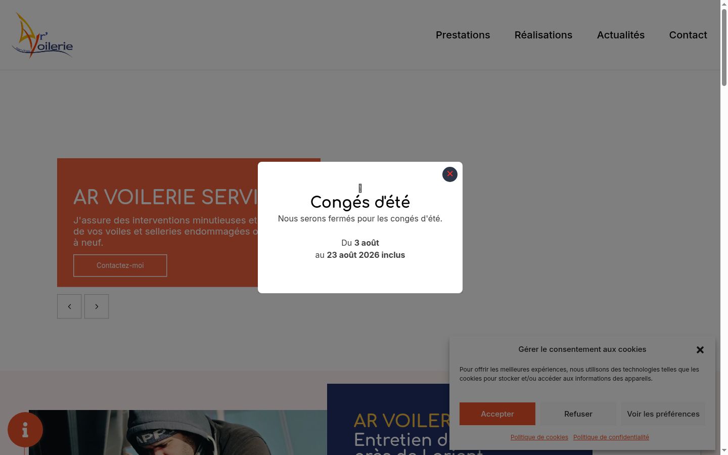Screenshot of the consent banner shown before any interaction