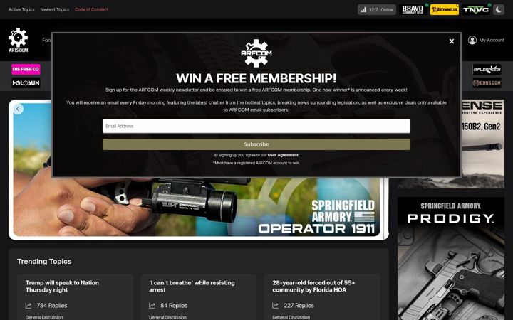 Skjámynd af ar15.com