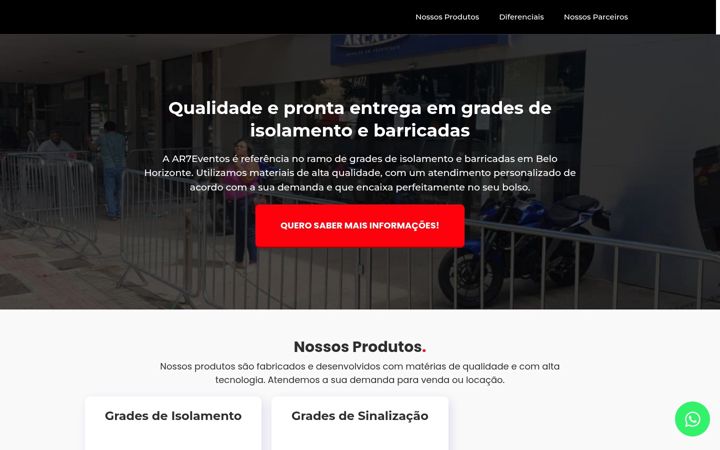 Screenshot di ar7eventos.com