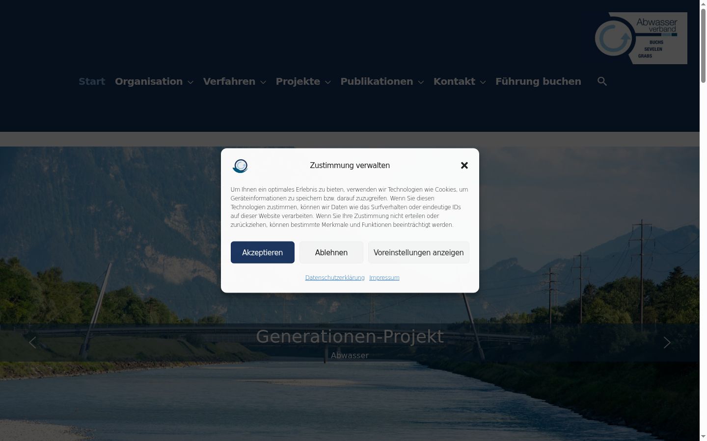 Screenshot of the consent banner shown before any interaction