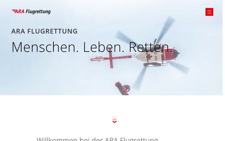 Screenshot of ara-flugrettung.at