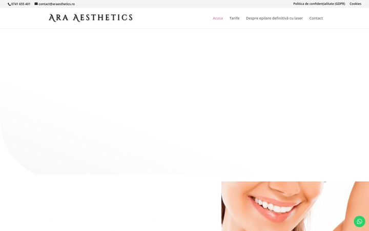 Screenshot of araaesthetics.ro