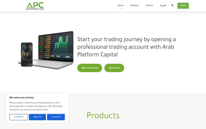 Screenshot di arab-platform.com