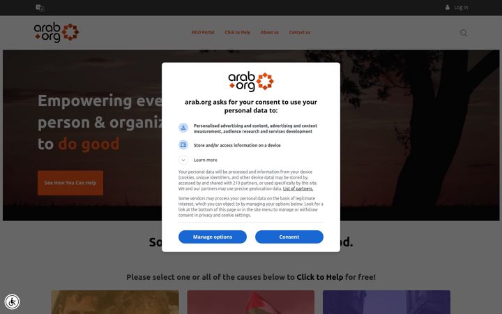 Screenshot of arab.org
