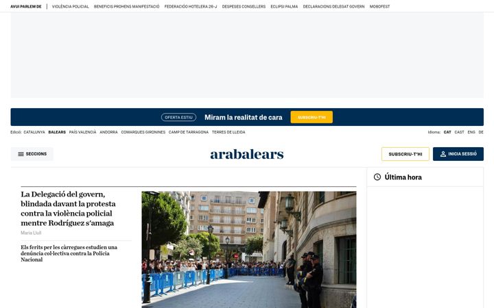 Snimka zaslona za arabalears.cat
