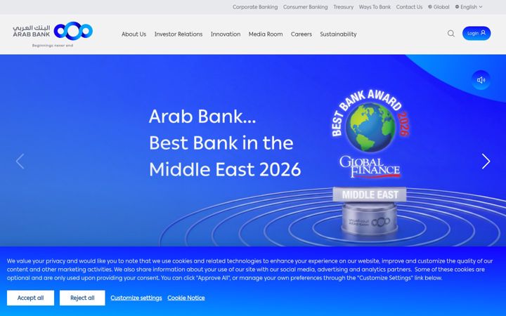 Zrzut ekranu arabbank.com