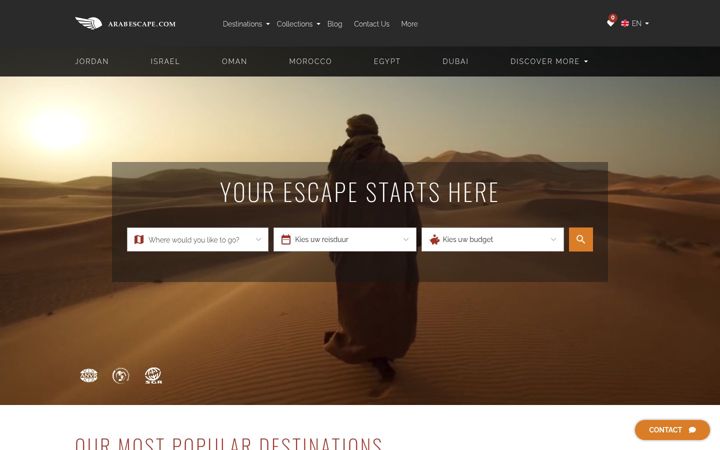 Zrzut ekranu arabescape.com