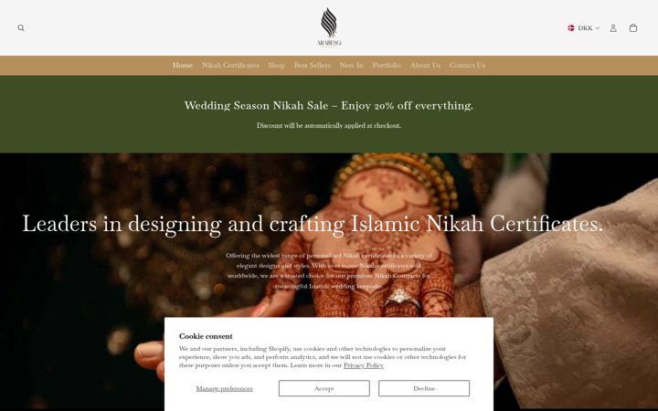 Zrzut ekranu arabesqdesigns.com