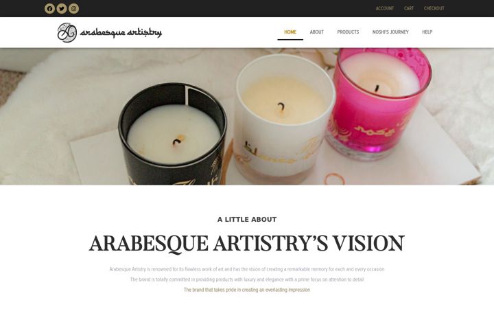 Zrzut ekranu arabesqueartistry.com