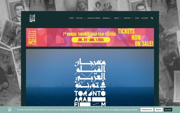 Snímek obrazovky arabfilm.ca
