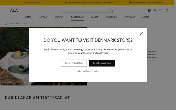 Screenshot of arabia.fi