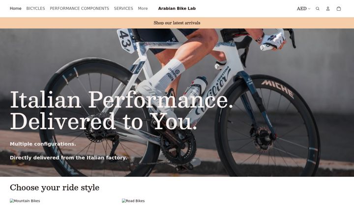 Screenshot of arabianbikelab.com