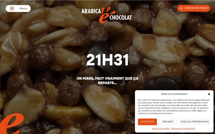 Screenshot ta' arabica-e-chocolat.com