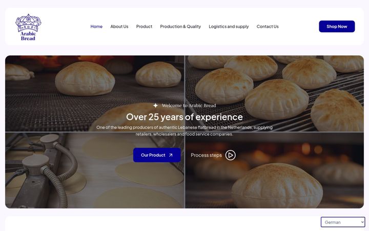 Screenshot ta' arabicbread.nl