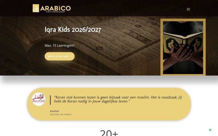 Screenshot ta' arabico.nl