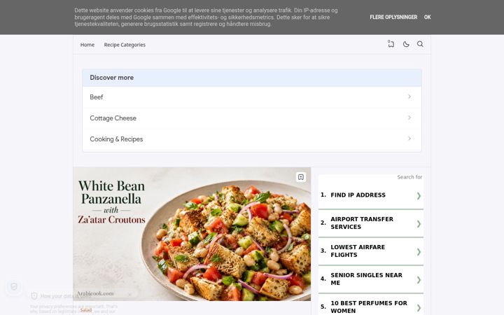 Kuvakaappaus sivustosta arabicook.com