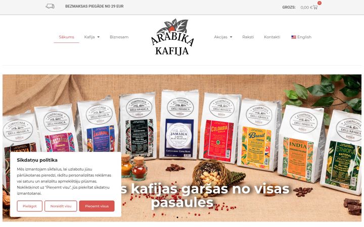 Screenshot of arabikakafija.lv