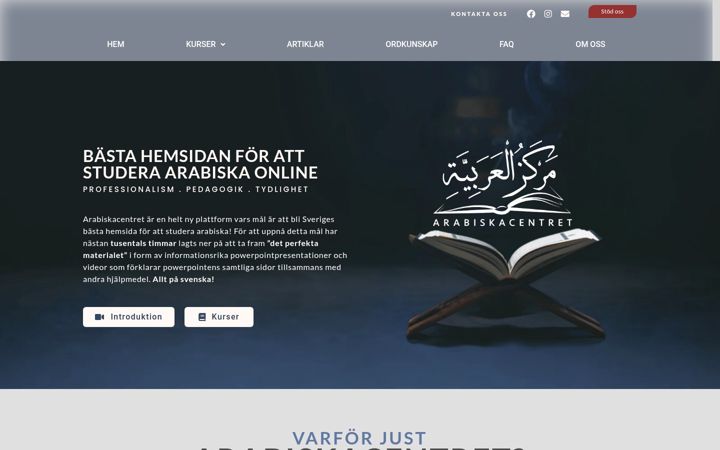 Screenshot of arabiskacentret.se