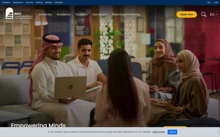Screenshot of arabou.edu.kw