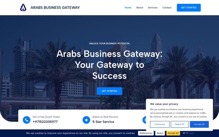 Screenshot of arabsgateway.com