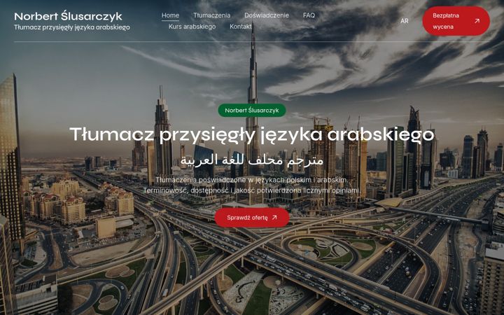 Zrzut ekranu arabski-slusarczyk.com