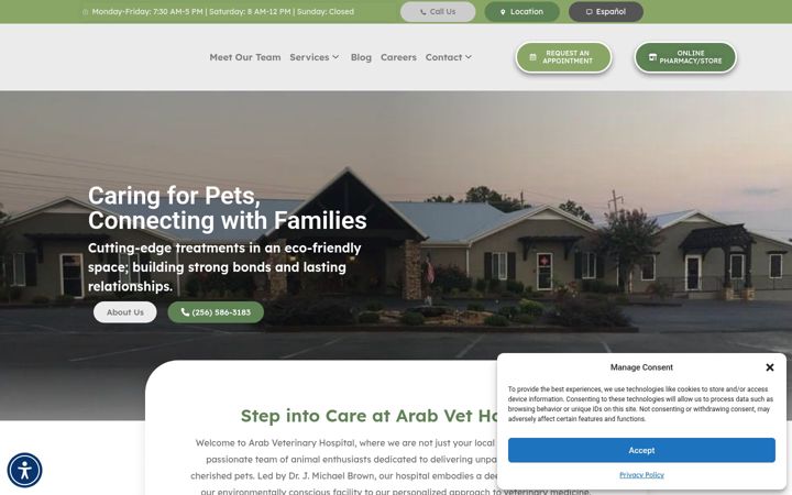 Zrzut ekranu arabvethospital.com