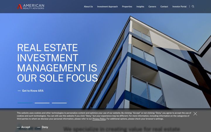 Kuvakaappaus sivustosta aracapital.com