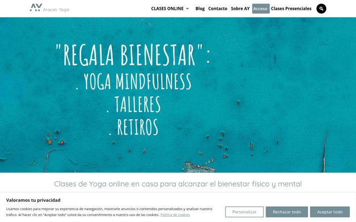 Screenshot of araceliyoga.com