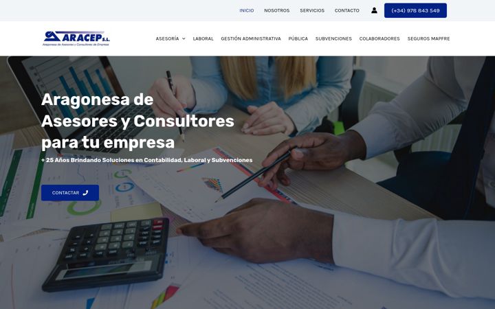 Screenshot of aracep.com