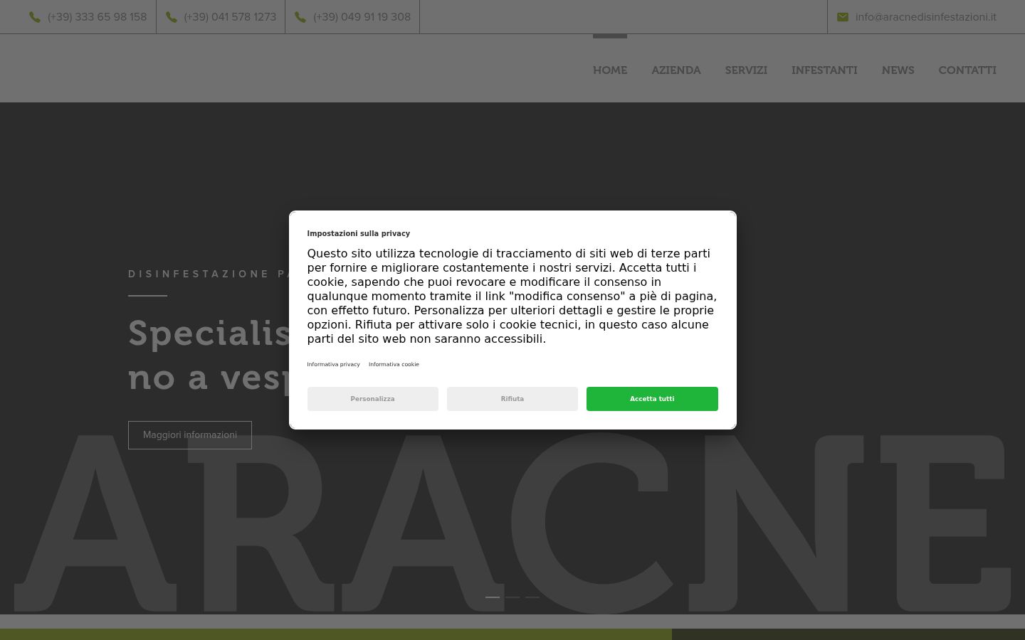 Screenshot of the consent banner shown before any interaction